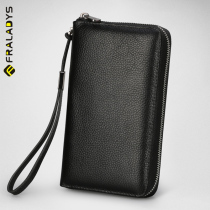 The first layer cowhide card bag mens large capacity ID card leather card bag multi-card drivers license simple card holder female