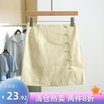 Special share price 29 9 ● New series Han edition single-row button temperament A word package hip skirt woman brand special cabinet woman dress 21 summer