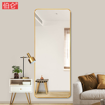 Burun ins Wind mirror full body dressing mirror wall gold floor-to-ceiling mirror home bedroom fitting mirror hanging wall