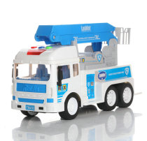 Elf dog simulation model inertial car toy simulation cloud ladder fire truck with lighting music story puzzle car