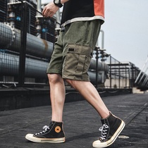 Mens shorts summer Tide brand ins loose sports five-point pants casual big pants straight tube Joker tooling pants