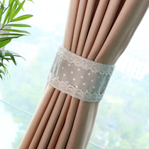 American Countryside Curtains Strap Fields Cotton Linen Handmade Retro Lace Magic Appliqued Curtain Button Customizable Length