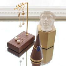 Metal Black Walnuts Wood Simple Solid Wood Ear Minimalist Around Ear Nail Display Shelf Display of Filmed Props Small Earl Accessories