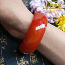 Guaranteed red agate bracelet natural widening thickened chalcedony jade bracelet female jade bracelet children