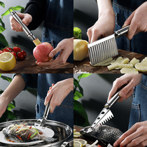 Potato Slicer gadget 304 stainless steel dish holder Kitchen gadget Potato cutter Fish scale planer Coring device