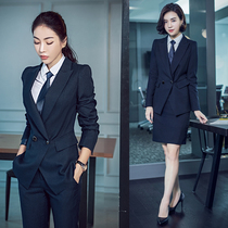  Lianying autumn and winter suit suit womens professional dress interview formal dress fashion temperament navy blue suit high-end overalls