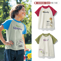 Summer Baby Pure Cotton T-shirt Children Cartoon Short Sleeves Shirts Thin Blouses Export Day one thousand anecdotts 90-140 yards