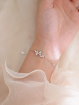 Heartbeat frequency Lightning exquisite flash Diamond Love S925 sterling silver bracelet confession Valentines Day gift woman
