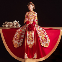 Xiuhe dress bride 2021 new dragon and phoenix coat Chinese wedding dress slim-fit big Wufu ancient dress wedding dress out of the cabinet dress female