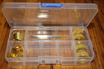 diy handmade accessories leather accessories thimble round head hand stitches 10 squares transparent plastic removable storage box