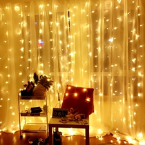 Net red bedroom curtain LED star lamp room decoration dormitory hanging bed battery night light unplugged color light