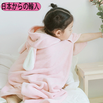 Japanese baby bath towel baby with cap bathrobe cloak freshman children gauze wool towels are super soft by pure cotton