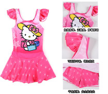 Turn season Special Foreign Trade Childrens swimsuit hello kitty child girl conjoined Princess KT cat baby swimsuit