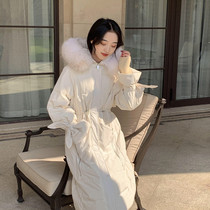 SYT winter discount fairy fur collar down jacket female winter long 2021 new white duck down lace coat