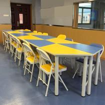 Combination Student training Tutoring class Tables and chairs Childrens desks and chairs trapezoidal tables Long art studio Reading inquiry 