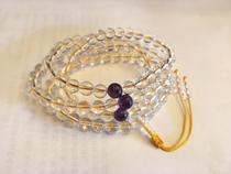 Pure Natural White Crystal Beads 108 Bracelet Amethyst Beads High-end Wenshu 8mm