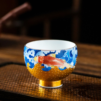 Flash shooting 999 True gold Hand painted Intangible Cultural Heritage ChuJianhui Tea Tea Tea Cup Masters Cup