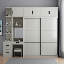 Nordic sliding door wardrobe modern simple economical assembly sliding door sliding door overall simple wardrobe with dressing table
