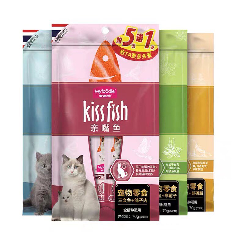 McFuddy kisses fish lecithin cat strips hair removal ball nutrition fattening liquid food 14g*6 sticks