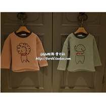 Chiumi South Korea Imported Child Clothing 020 Winter Boy Girl Child Plus Suede Casual Ocean cartoon T-shirt C1