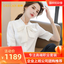 DEECAN female President white chiffon shirt female 2021 summer dress Korean version design sense thin short sleeve shirt New