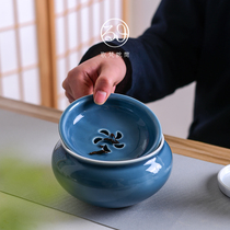 Japanese style with lid Jianshui tea wash Creative ceramic Kung Fu tea accessories Tea residue bucket water wash Water bowl cup wash