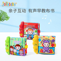jollybaby newborn peek-a-cat parent-child music interactive cloth book 6-8-12 months baby educational toy