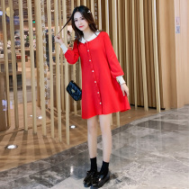 Breastfeeding spring dress out doll collar sweater feeding clothes pregnant women dress tide mother postpartum slim sweater winter