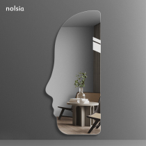 Frameless special-shaped dressing mirror irregular art mirror living room aisle decorative mirror wall wall hanging fitting mirror custom