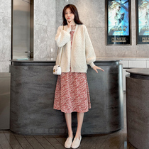 Pregnant womens spring clothing suit stylish style 2022 new net red spring long sleeve dress with dress spring and autumn and two sets of skirts