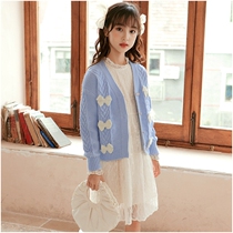 Next win girl sweater cardigan 2021 New Chinese children dress two-piece Childrens knitwear coat