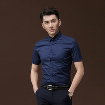 Fugui Bird Shirt Mens Short Sleeve Korean Solid Color Professional Business Formaling Anti-wrinkle Casual Half sleeve Shirt Men