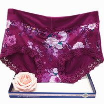 Caitian panties female flower fairy mid-waist 2563 high waist PE2565 flat feet Modal cotton lace edge