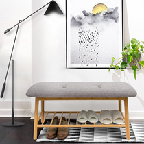 Shoe stool at home door storage wearing shoes stool economic small shoe cabinet solid wood hanger integrated multifunctional light luxury shoe rack