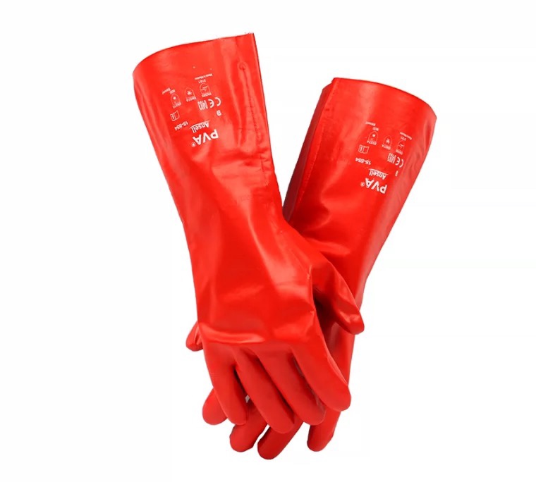 Ansell Ansell 15-554 Polyvinyl Alcohol PVA Chlorinated Solvent Formaldehyde Toluene Chemical Resistant Gloves
