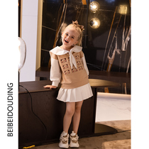 Bei Bei Ding Original Girl Set Autumn Dress 2021 Childrens foreign-style female baby spring and autumn college style skirt