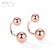 Sterling silver ear clip no ear hole female Korean simple rose gold ear clip earrings ball ball ball ball ear decoration small