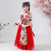 New Years clothing Girls Chinese style Tang clothing Childrens New Year Han Clothing thickened New Years Dress Baby costume Autumn and winter clothing