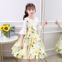 Girls dress with dress and long sleeves princess dress Children 2022 new little girl foreign air boy dress CUHK Girl Dresses