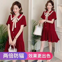 Silver fiber computer radiation-resistant clothing Summer short sleeves Slim Gestational Woman Dress dress Radiological clothing can be suckling