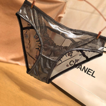 Lace panties Feminine embroidery perspective temptation briefs flashing breathable hollow mesh womens underwear hot