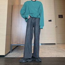 Hualun winter plus plus plus thick straight denim trousers mens fashion brand loose micro-horn mopping pants autumn and winter pants