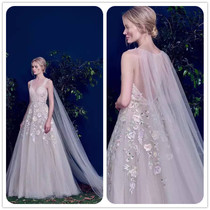 Head yarn wedding dress new Korean bride shawl yarn super long European and American fan tailing cloak catwalk photo accessories