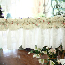 American field Garden Style Broken Flowers Finished Curtains Kitchen Short Curtain half-curtain Coffee curtain free of punch wearing bar curtain semi-cut curtain