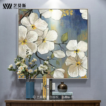 Hand painted gold floral decoration oil painting minimalist modern light lavish European and American style guest restaurant Xuanguan Corridor Abstract hanging wall