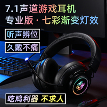 Electric Race Game Headphones Headphones Noise-reduction 7 1 Track Desktop Computer With Microphone Listen Sound Arguments Eat Chicken Exclusive Wireless Bluetooth Earmmy Wired Round Hole Two-in-one Notebook Universal