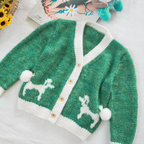 2021 Puppy Childrens Bao e Bao Cardigan Sweater Needle Hand Woven Cotton Wool diy Material Bag