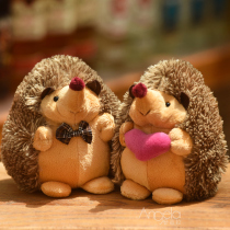 A pair of hedgehog dolls sleeping plush toys sending girls and children wedding room birthday present