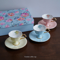 (Super Beautiful) Pink young girl Heart delicate and small sketch High foot afternoon tea cup Cups Coffee Cup Black Tea