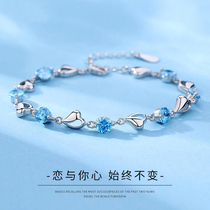 Love heart sterling silver bracelet female luxury simple new personality temperament original design to send girlfriend Tanabata gift